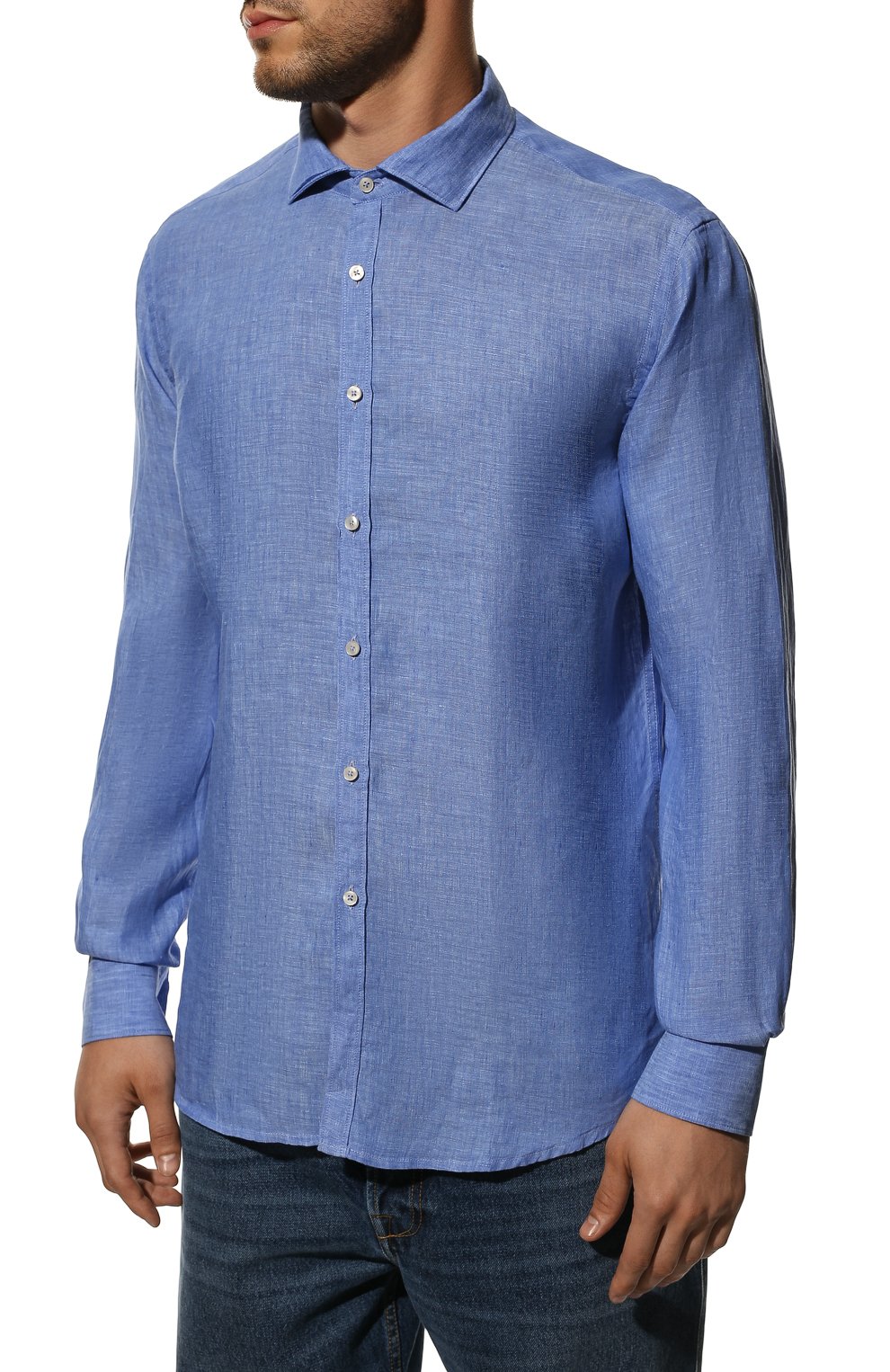 Льняная рубашка BROUBACK синего цвета по цене 18150 руб., арт. ASC-AUGUSTA-38/ATENE, фото 3 Льняная рубашка BROUBACK, арт. ASC-AUGUSTA-38/ATENE, фото 3