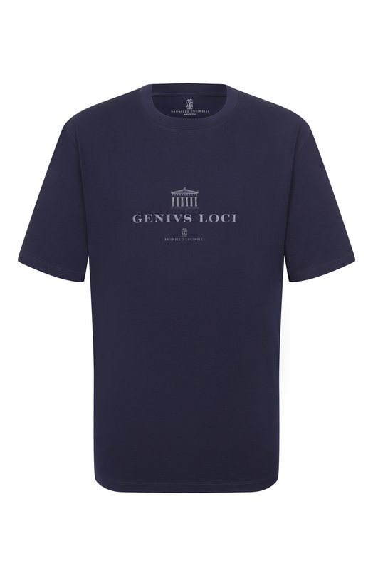 Хлопковая футболка Brunello Cucinelli M0B138520 Синий M0B138520