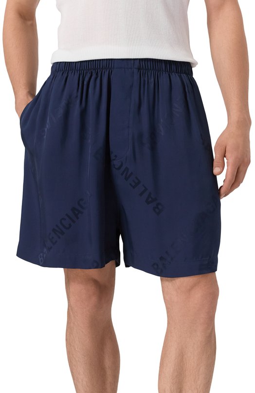 Шорты из вискозы Balenciaga 746223/T0013 Синий  746223/T0013 Фото 3
