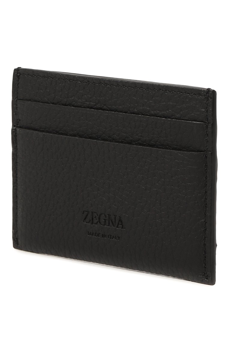 Мужской кожаный футляр для кредитных карт ZEGNA черного цвета, арт. LHCVM/E1817Z | Фото 2 (Материал: Натуральная кожа; Нос: Не проставлено)