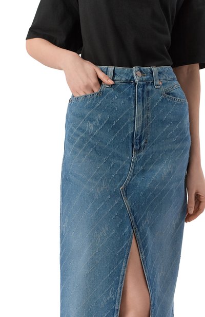 Джинсовая юбка BOSS ORANGE синего цвета по цене 21550 руб., арт. 50542445, фото 5 Джинсовая юбка BOSS ORANGE, арт. 50542445, фото 5