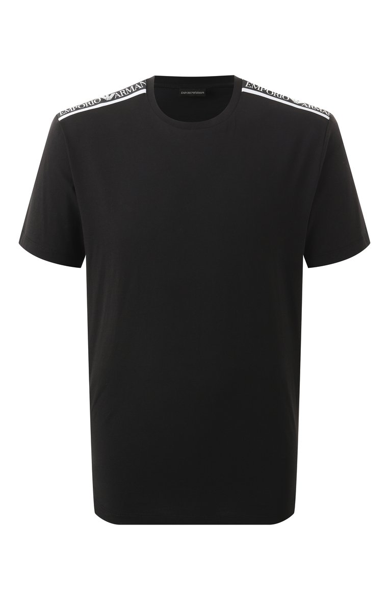 Мужская хлопковая футболка EMPORIO ARMANI черного цвета, арт. EM000574/AF12333 | Фото 1 (Длина (для топов): Стандартные; Рукава: Короткие; Материал внешний: Хлопок; Стили: Кэжуэл; Принт: Без принта; Кросс-КТ: Джерси; Мужское Кросс-КТ: Футболка-одежда)