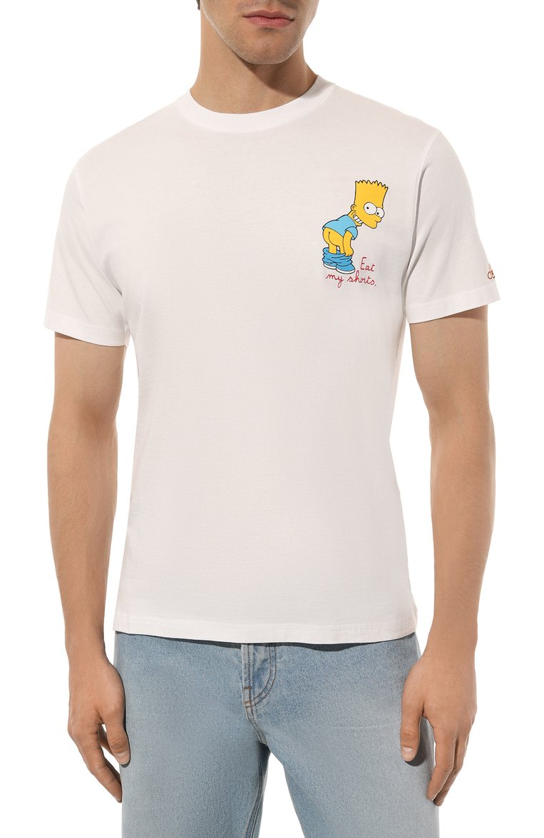 Мужская хлопковая футболка MC2 SAINT BARTH белого цвета, арт. STBM TSHIRT MAN/TSHM001/02203B | Фото 3 (Материал внешний: Хлопок; Рукава: Короткие; Длина (для топов): Стандартные; Стили: Кэжуэл; Принт: С принтом; Кросс-КТ: Пляж, Джерси; Мужское Кросс-КТ: Футболка-одежда; Авто�матизация ТО: Проставлено; Автоматизация состава: Проставлено; Детали: Без декора)