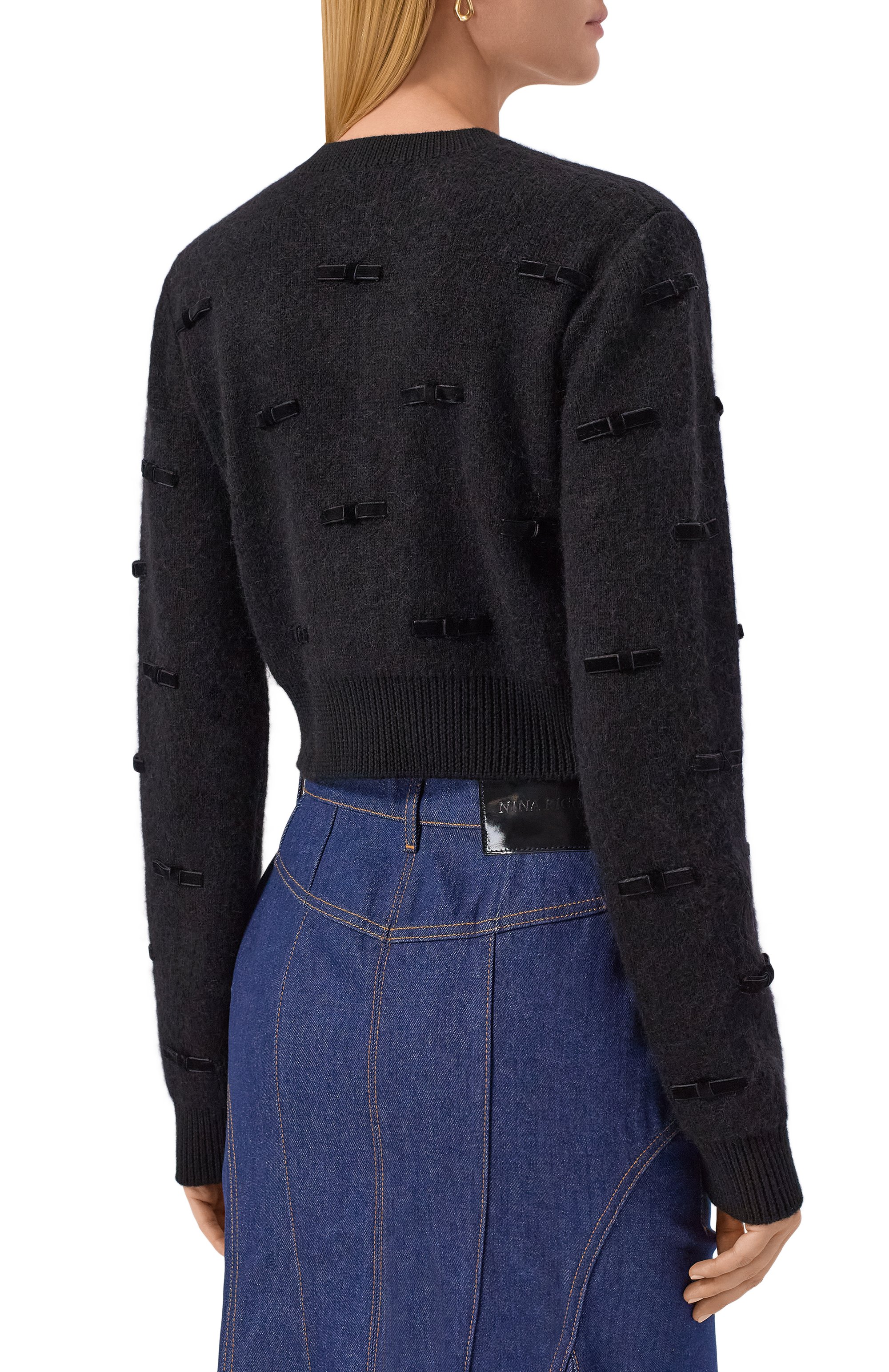 Шерстяной кардиган NINA RICCI черного цвета по цене 141500 руб., арт. 25AMCR007/ML0585, фото 4 Шерстяной кардиган NINA RICCI, арт. 25AMCR007/ML0585, фото 4