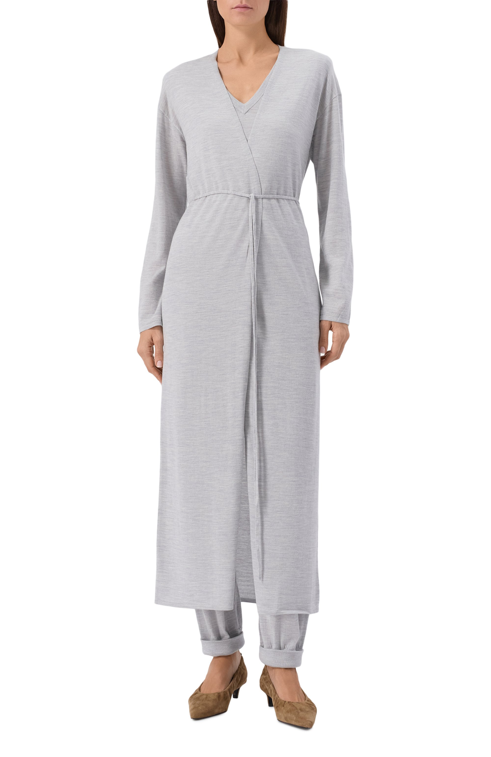 Кардиган из шерсти и шелка 12 STOREEZ серого цвета по цене 24000 руб., арт. 134040, фото 3 Кардиган из шерсти и шелка 12 STOREEZ, арт. 134040, фото 3