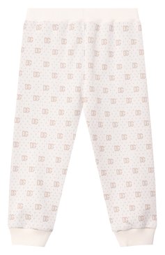 Детские хлопковые джоггеры DOLCE & GABBANA светло-бежевого цвета, арт. L1JPKE/FJ7EA | Фото 1 (Материал сплава: Проставлено; Нос: Не проставлено; Кросс-КТ НВ: Джоггеры; Материал внешний: Хлопок; Ростовка одежда: 3 мес | 62 см, 12 мес | 80 см, 6 мес | 68 см, 18 мес | 86 см, 9 мес | 74 см, 24 мес | 92 см)