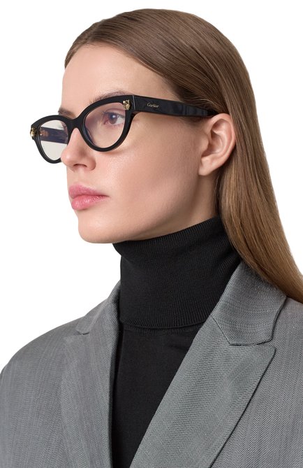Женские оправа CARTIER черного цвета, арт. CT0372 001 | Фото 2 (Нос: Не проставлено; Региональные ограничения белый список (Axapta Mercury): Не проставлено)