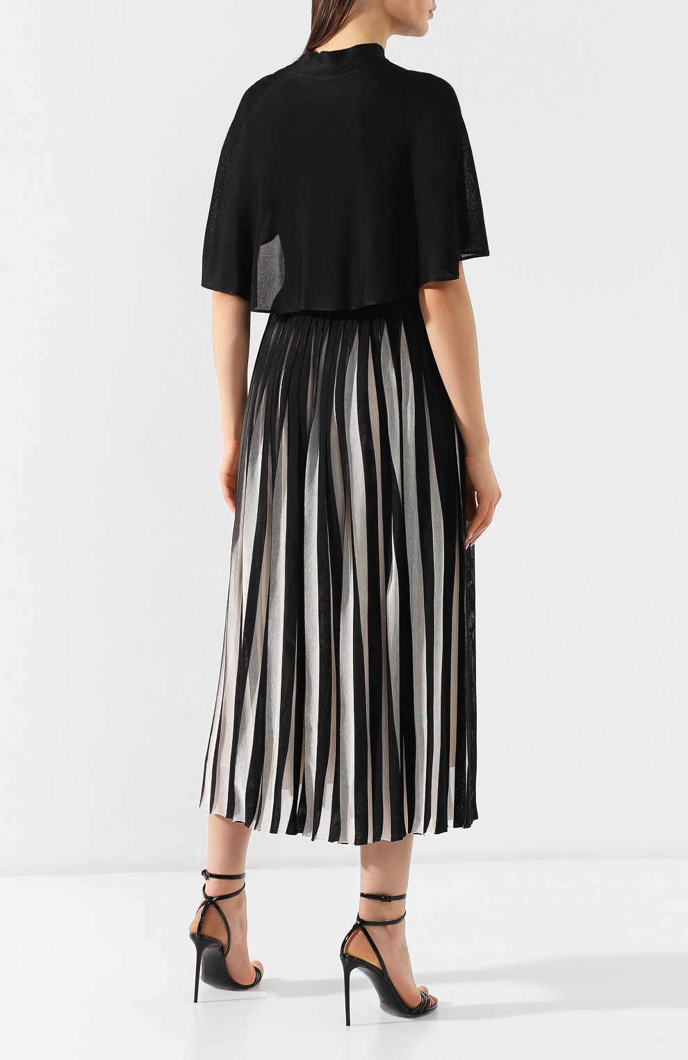 Платье из вискозы с воротником аскот VALENTINO, арт. RB3KD00MXXQ, фото 4
