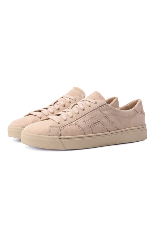 Замшевые кеды Santoni WBGG61423NATTDTB Бежевый WBGG61423NATTDTB