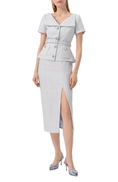 Твидовое платье SELF-PORTRAIT, арт. SS25-148MA-BL, фото 2