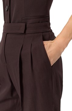 Женские шерстяные брюки WINDSOR темно-коричневого цвета, арт. 52 DH400 10018996/30045410 | Фото 5 (Длина (брюки, джинсы): Укороченные; Материал внешний: Шерсть; Случай: Формальный; Силуэт Ж (брюки и джинсы): Прямые; Женское Кросс-КТ: Брюки-одежда; Кросс-КТ: костюм; Стили: Классический; Автоматизация состава: Проставлено; Автоматизация ТО: Проставлено)