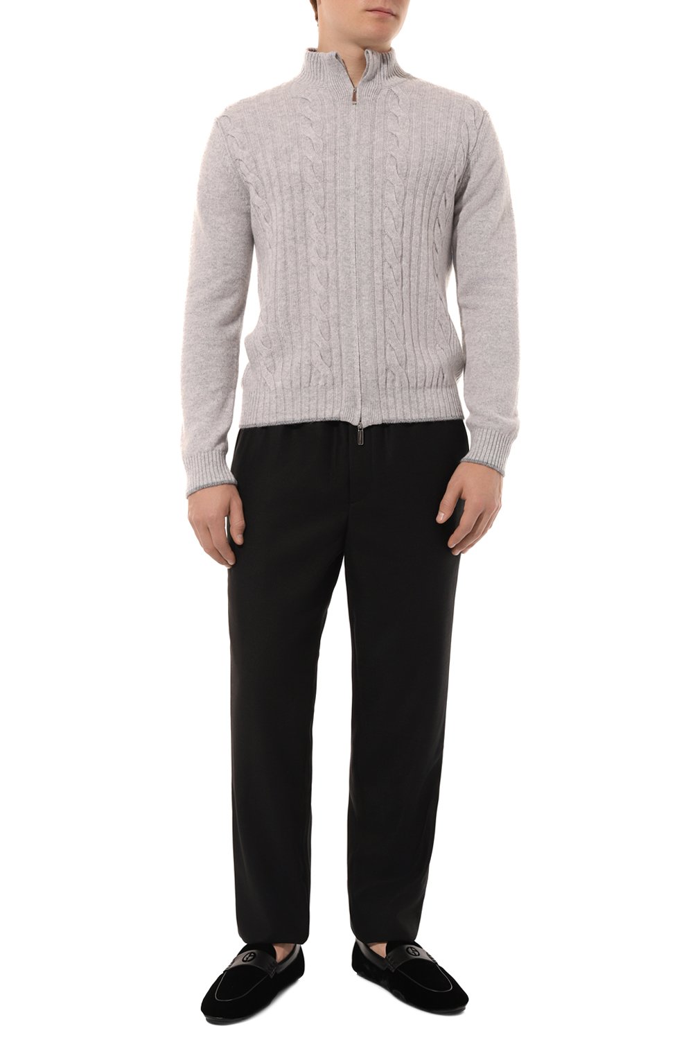 Кашемировый кардиган ANDREA CAMPAGNA серого цвета по цене 140500 руб., арт. WU25-95531, фото 2 Кашемировый кардиган ANDREA CAMPAGNA, арт. WU25-95531, фото 2