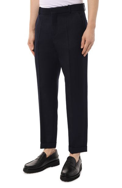 Шерстяные брюки BALMAIN темно-синего цвета по цене 96700 руб., арт. AH1PM030WB02, фото 3 Шерстяные брюки BALMAIN, арт. AH1PM030WB02, фото 3
