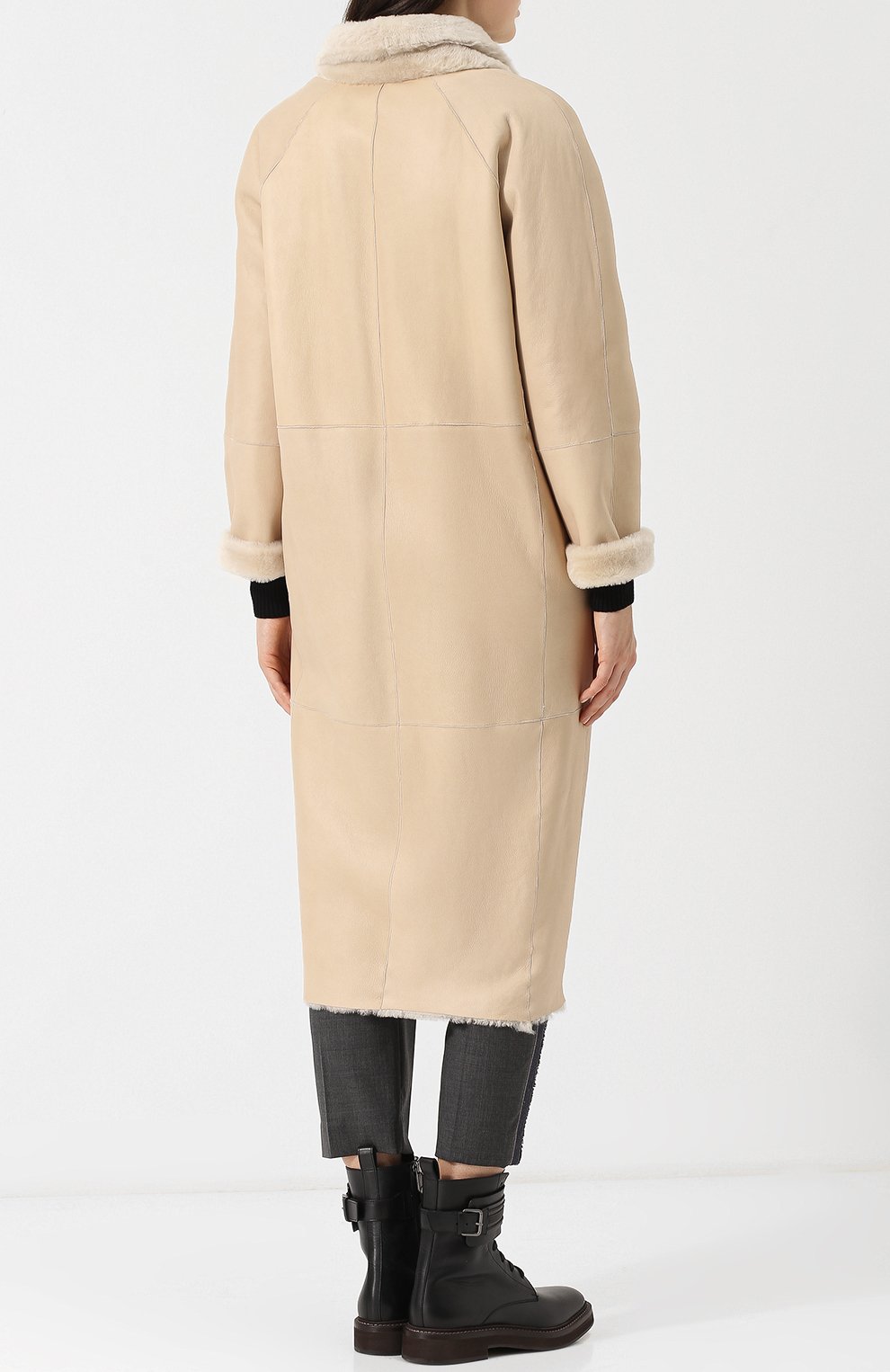 Двубортная дубленка на меховой подкладке BRUNELLO CUCINELLI, арт. MPMRA9078, фото 4