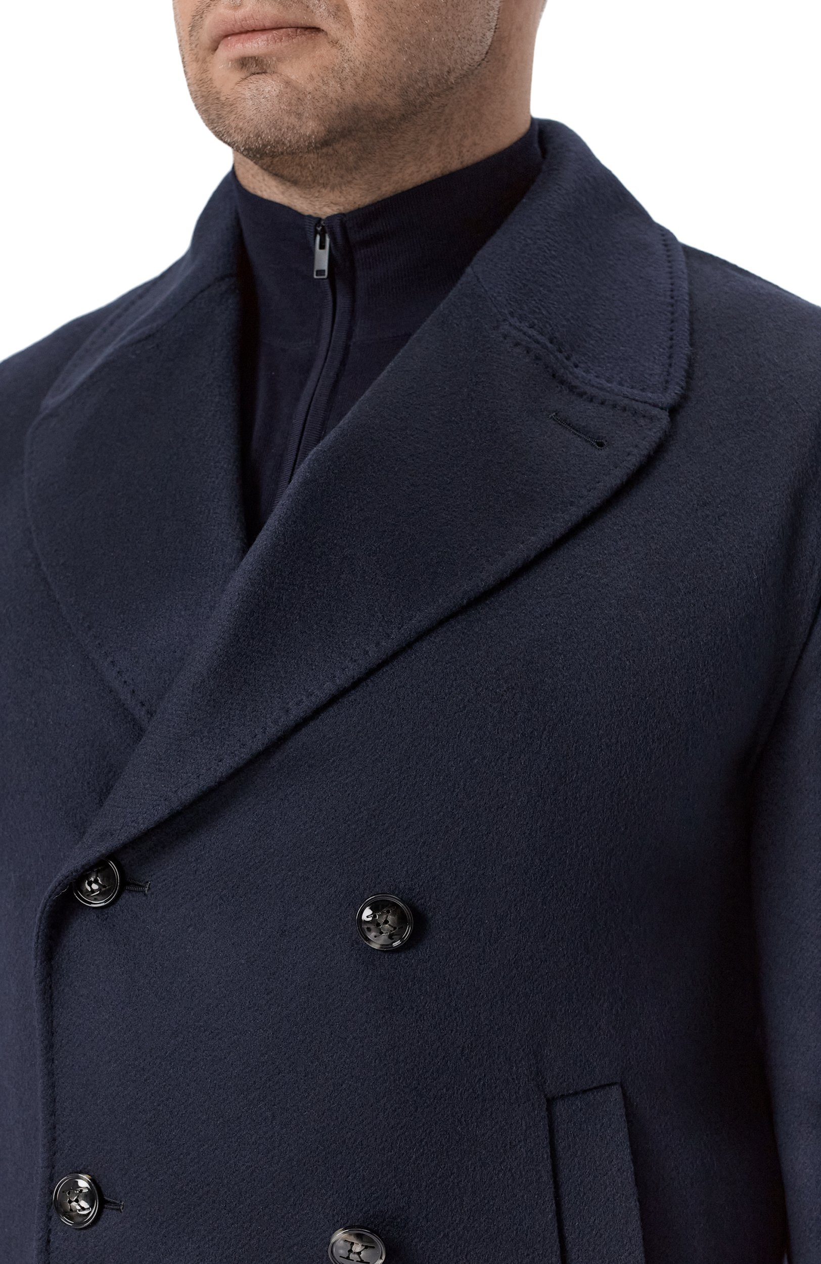 Кашемировое пальто KITON темно-синего цвета по цене 1045000 руб., арт. UW2471V0409L, фото 5 Кашемировое пальто KITON, арт. UW2471V0409L, фото 5