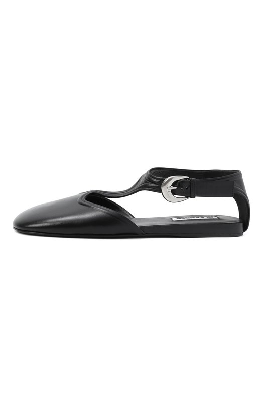 Кожаные балетки Mary Jane Jil Sander J16WP0131-P8226 Чёрный  J16WP0131-P8226 Фото 4
