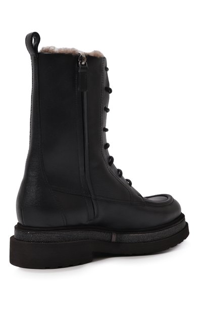 Кожаные ботинки BRUNELLO CUCINELLI черного цвета по цене 214000 руб., арт. MZGLG2390, фото 5 Кожаные ботинки BRUNELLO CUCINELLI, арт. MZGLG2390, фото 5