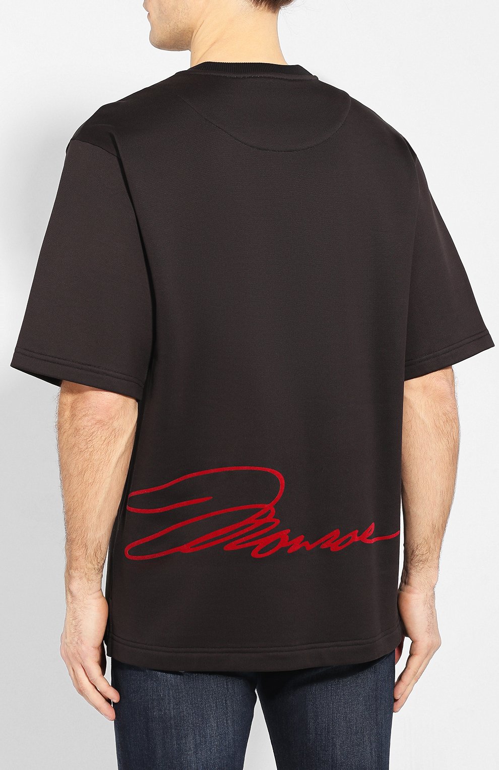 Хлопковая футболка DOLCE & GABBANA черного цвета по цене 79950 руб., арт. G9RQ0T/FI7PE, фото 4 Хлопковая футболка DOLCE & GABBANA, арт. G9RQ0T/FI7PE, фото 4