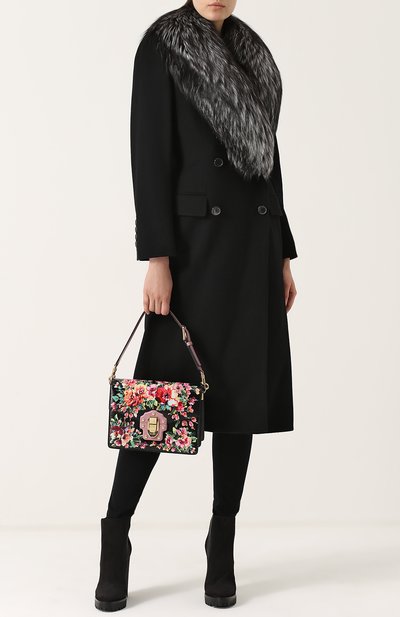 Двубортное пальто с отделкой из меха лисы DOLCE & GABBANA, арт. 0102/I0A16W/FU3A1, фото 2