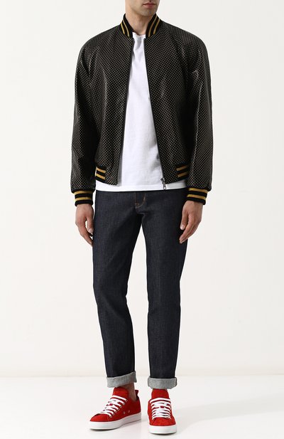 Кожаный бомбер на молнии с принтом GUCCI, арт. 519556/XG641, фото 2