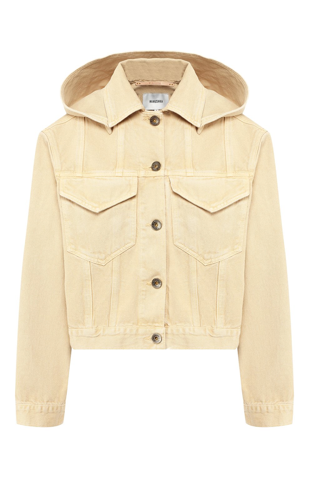 Джинсовая куртка NANUSHKA бежевого цвета по цене 41900 руб., арт. M0JAVE_CREME_DENIM, фото 1 Джинсовая куртка NANUSHKA, арт. M0JAVE_CREME_DENIM, фото 1