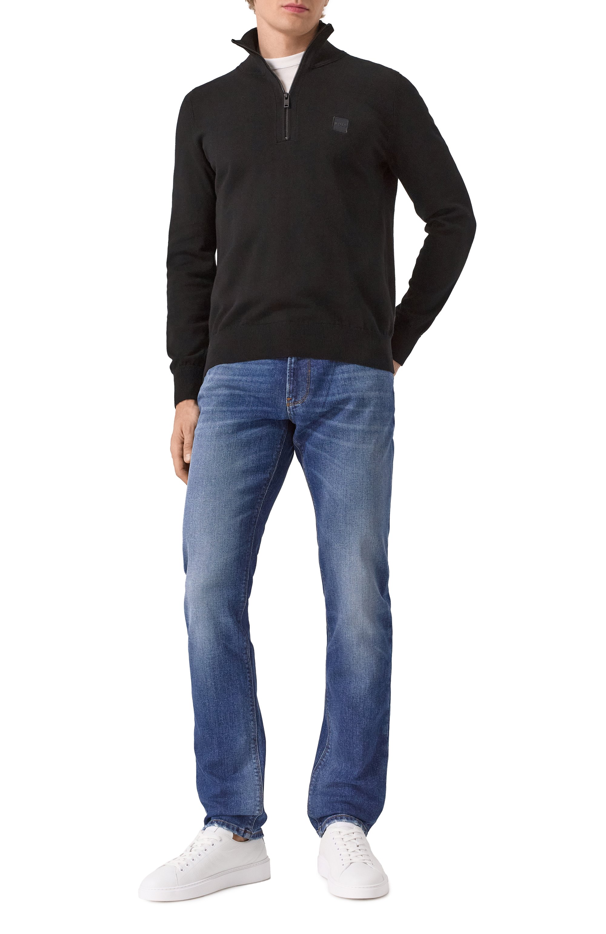 Хлопковый джемпер BOSS ORANGE черного цвета по цене 19500 руб., арт. 50527585, фото 2 Хлопковый джемпер BOSS ORANGE, арт. 50527585, фото 2