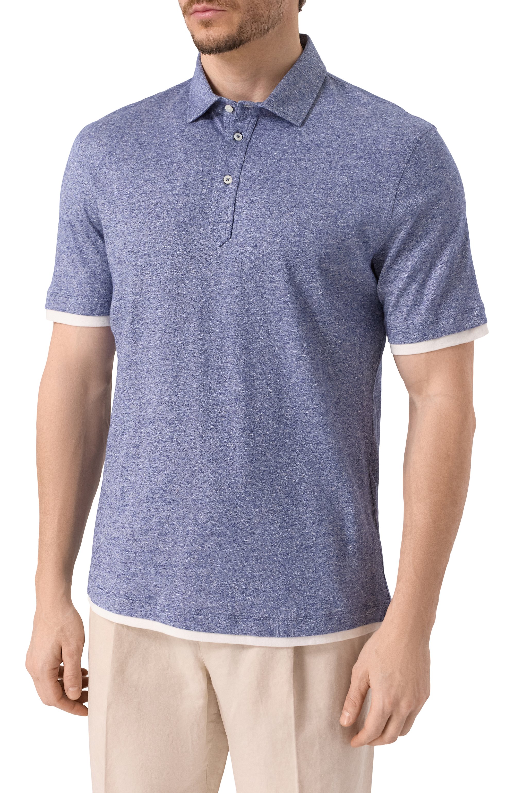 Поло изо льна и хлопка BRUNELLO CUCINELLI, арт. MW8353966, фото 3