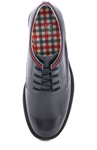 Кожаные дерби с контрастной отделкой GUCCI, арт. 488131/D7310, фото 4