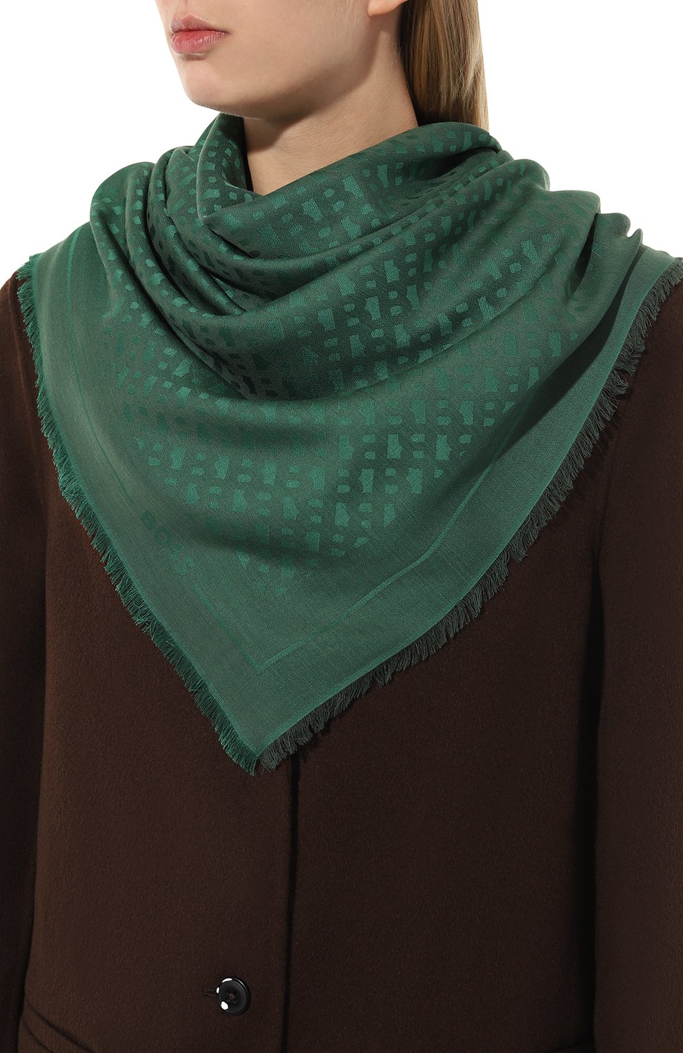 Шаль BOSS зеленого цвета по цене 10550 руб., арт. 50502686, фото 2 Шаль BOSS, арт. 50502686, фото 2
