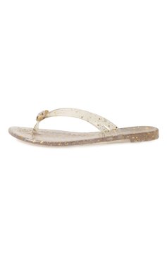 Женские шлепанцы jelly CASADEI золотого цвета, арт. 2Y255J0101/BHGLT | Фото 4 (Каблук высота: Низкий; Драгоценные камни: Проставлено; Подошва: Плоская; Материал сплава: Проставлено; Материал внешний: Резина)