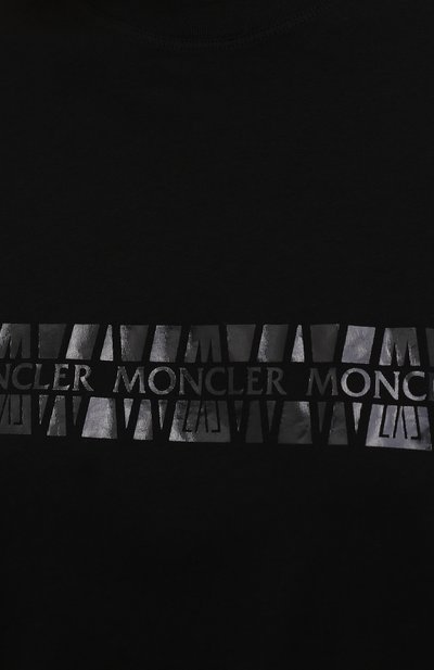 Хлопковая футболка MONCLER черного цвета по цене 24850 руб., арт. G2-093-8C000-11-829H8, фото 5 Хлопковая футболка MONCLER, арт. G2-093-8C000-11-829H8, фото 5
