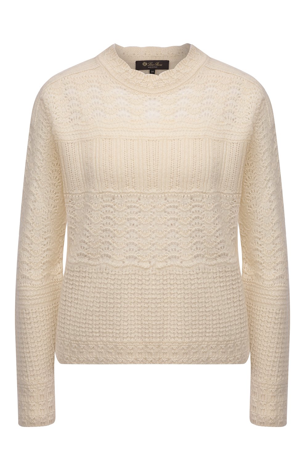 Пуловер из кашемира и шелка LORO PIANA кремового цвета по цене 171500 руб., арт. FAL8382, фото 1 Пуловер из кашемира и шелка LORO PIANA, арт. FAL8382, фото 1
