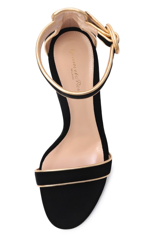 Текстильные босоножки Portofino 105 Gianvito Rossi G61762.15RIC.NK1MEKN Чёрный  G61762.15RIC.NK1MEKN Фото 6