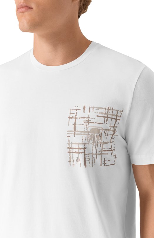 Хлопковая футболка Corneliani 26G583-2625024 Белый  26G583-2625024 Фото 5