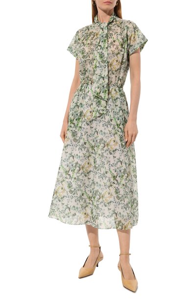 Хлопковое платье NOBLE&BRULEE зеленого цвета по цене 55000 руб., арт. NB52/310322/673, фото 3 Хлопковое платье NOBLE&BRULEE, арт. NB52/310322/673, фото 3