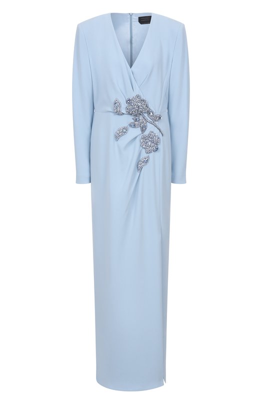 Платье с отделкой стразами Marina Rinaldi Elegante CARL0S Голубой CARL0S