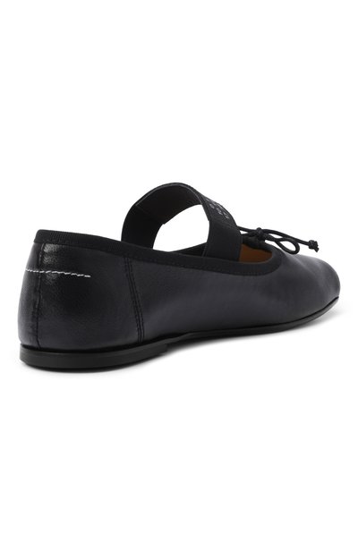 Кожаные балетки MM6 черного цвета по цене 30850 руб., арт. 83875/VAR2_001, фото 3 Кожаные балетки MM6, арт. 83875/VAR2_001, фото 3