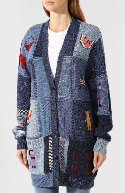Кардиган из хлопка и шерсти POLO RALPH LAUREN синего цвета по цене 62850 руб., арт. 211752629, фото 3 Кардиган из хлопка и шерсти POLO RALPH LAUREN, арт. 211752629, фото 3