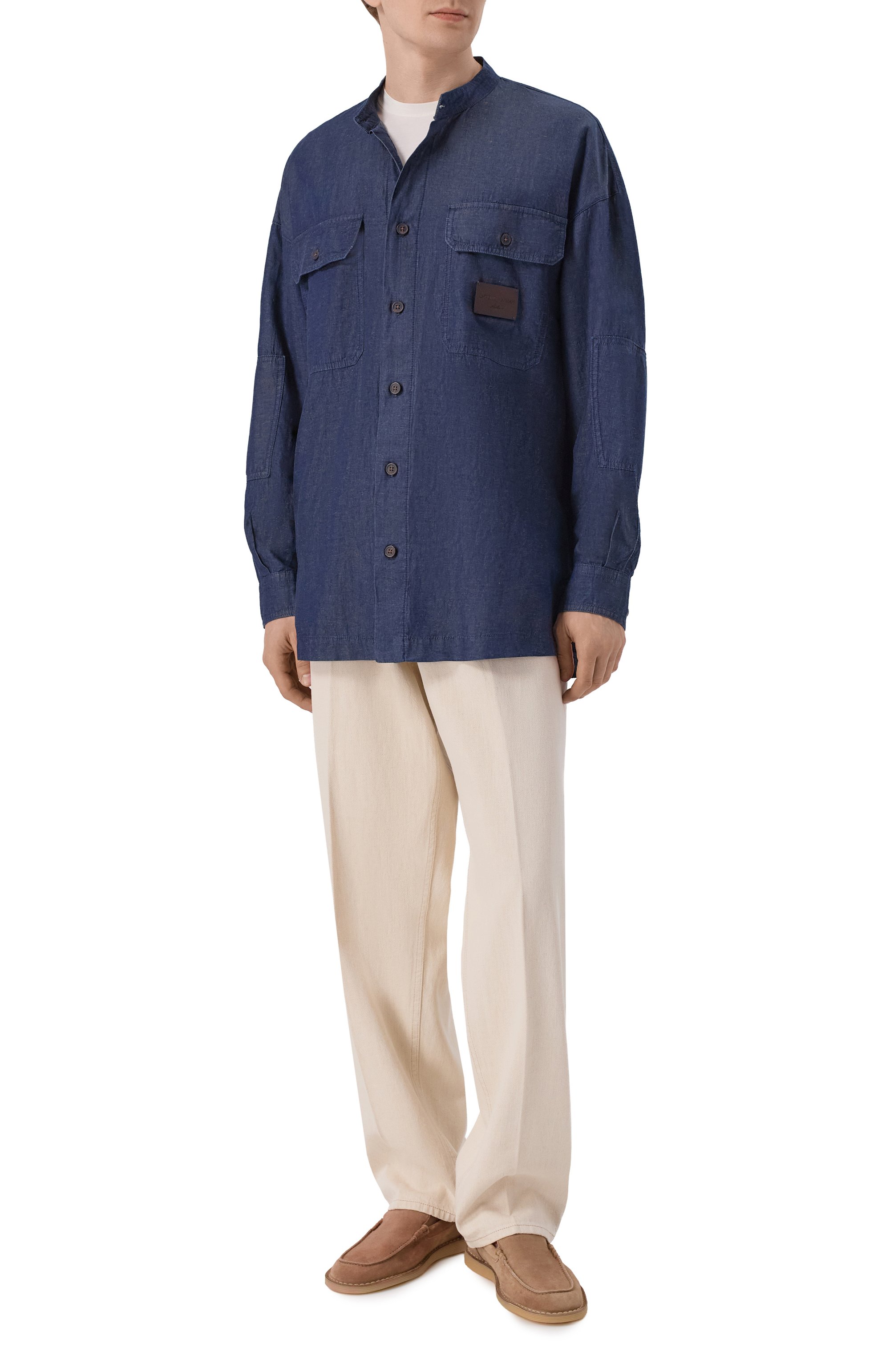 Рубашка из лиоцелла и хлопка EMPORIO ARMANI, арт. EM005495/AF25156, фото 2