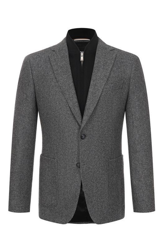Шерстяной пиджак BOSS 50551589 Серый 50551589
