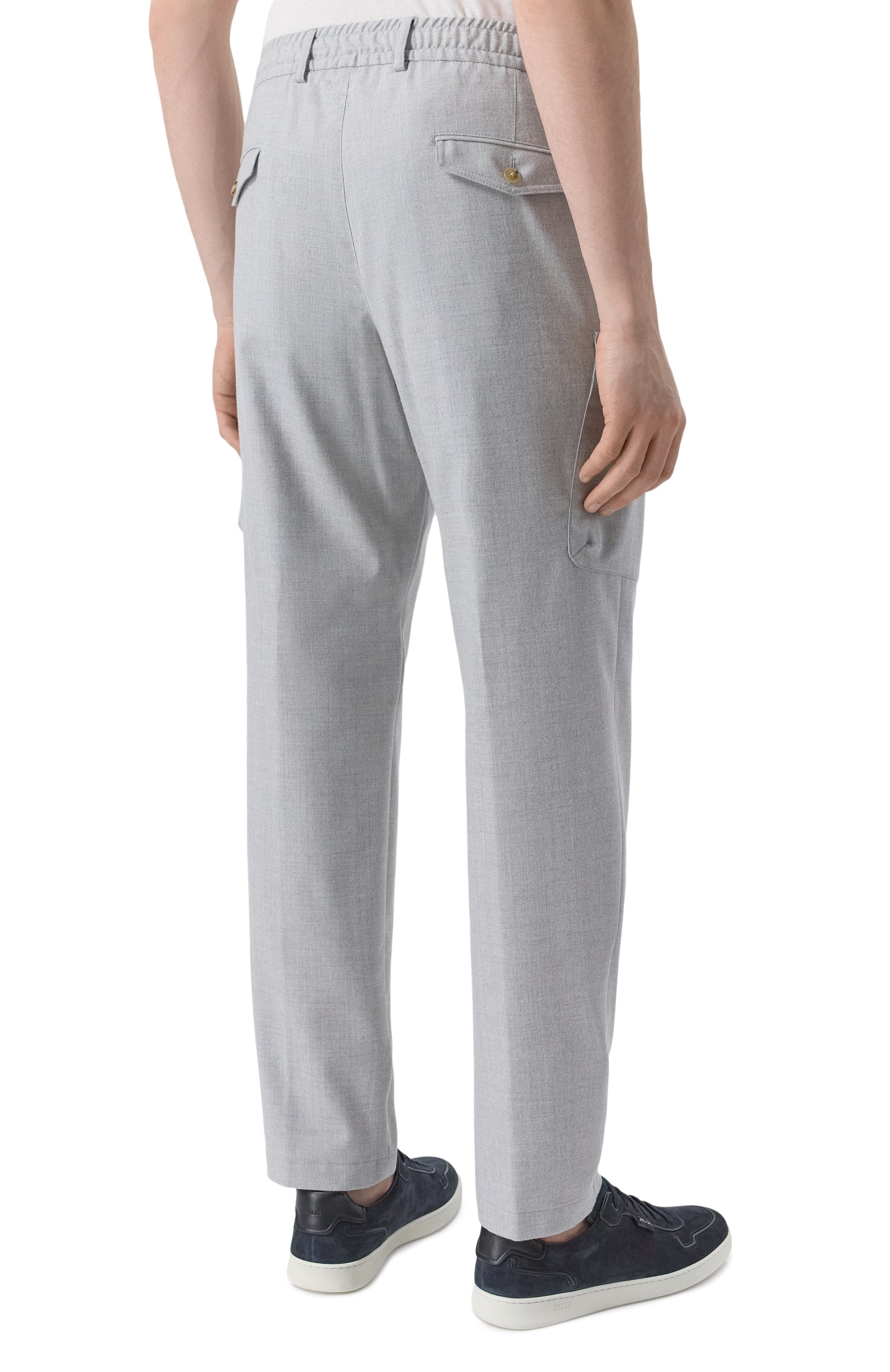 Брюки-карго из шерсти и вискозы WINDSOR серого цвета по цене 39800 руб., арт. FAT0/10015957, фото 4 Брюки-карго из шерсти и вискозы WINDSOR, арт. FAT0/10015957, фото 4