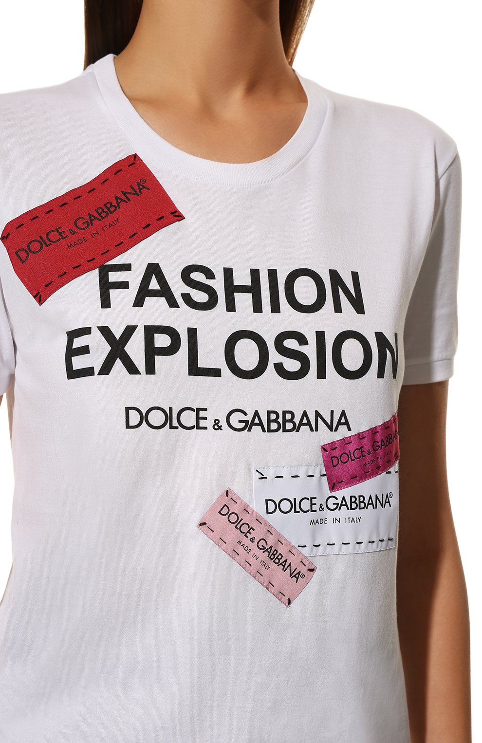 Хлопковая футболка DOLCE & GABBANA, арт. F8K74Z/G7RYQ/0UTLET AW22-23, фото 5