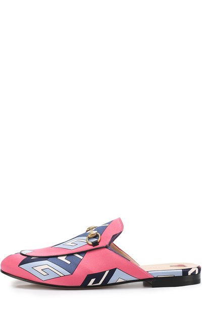 Атласные сабо princetown с принтом GUCCI, арт. 432773/9AB10, фото 2