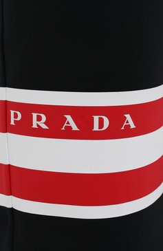 Мужские брюки PRADA черного цвета, арт. SJP319-10QN-F0002-212 | Фото 5 (Материал внешний: Синтетический материал; Материал сплава: Проставлено; Нос: Не проставлено; Стили: Спорт-шик; Кросс-КТ: другое)