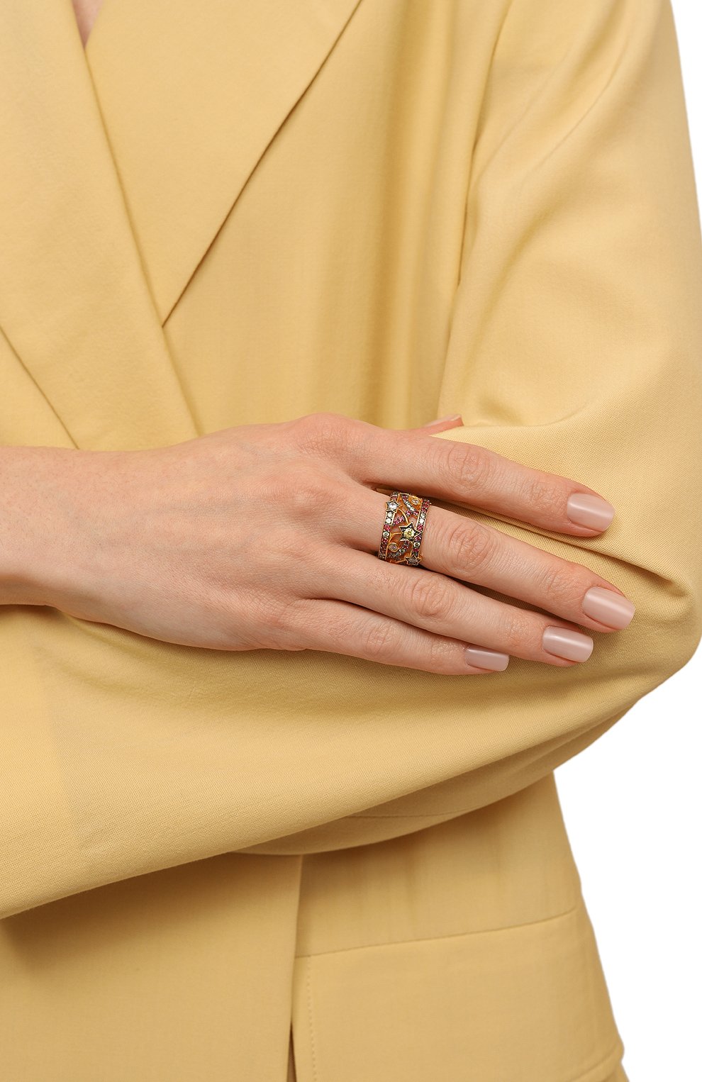 Кольцо small stars QUEENSBEE золотого цвета по цене 90420 руб., арт. 102379, фото 2 Кольцо small stars QUEENSBEE, арт. 102379, фото 2