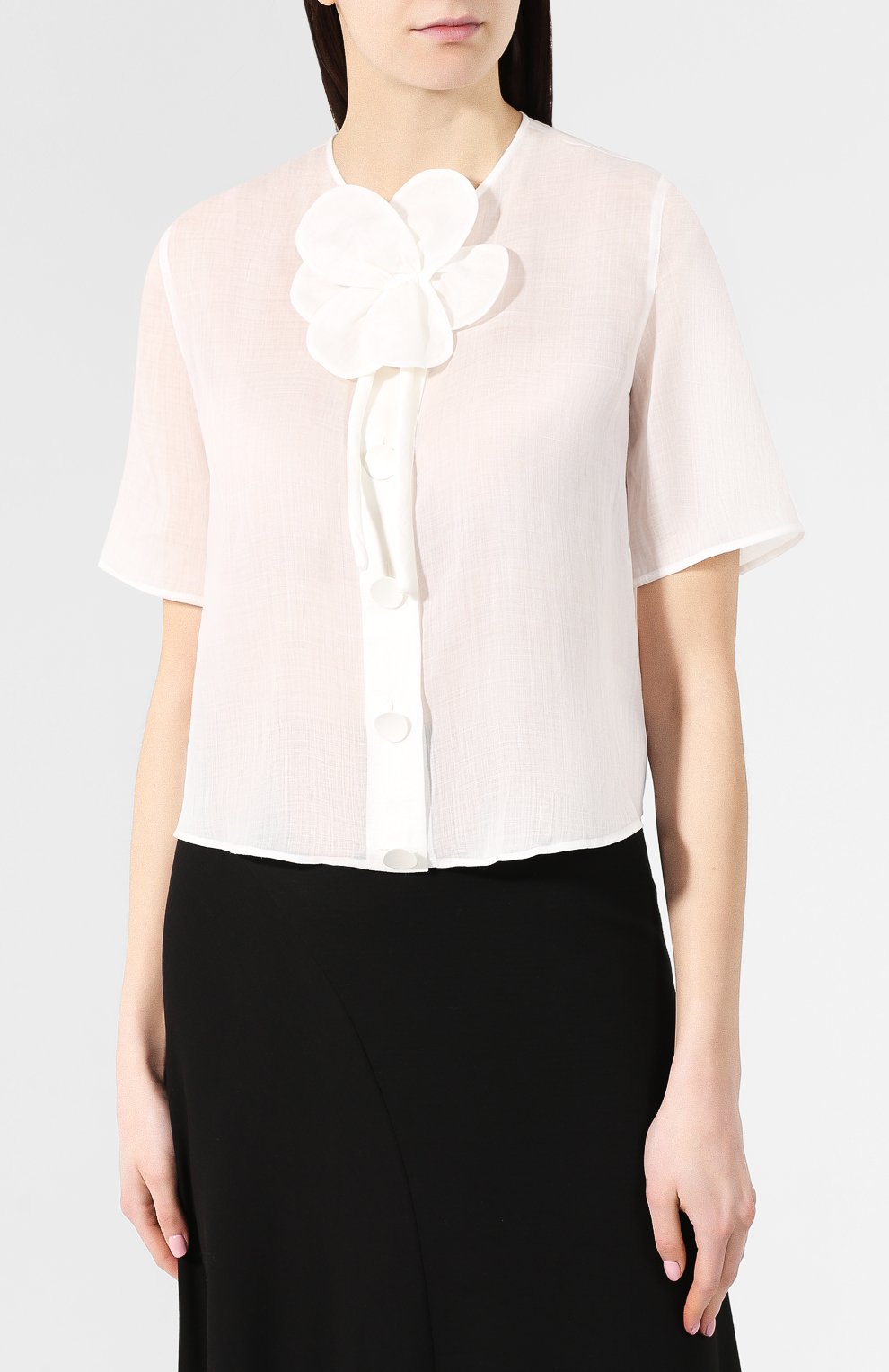 Блузка GIORGIO ARMANI белого цвета по цене 134500 руб., арт. 9SHCCZ24/TZ307, фото 3 Блузка GIORGIO ARMANI, арт. 9SHCCZ24/TZ307, фото 3