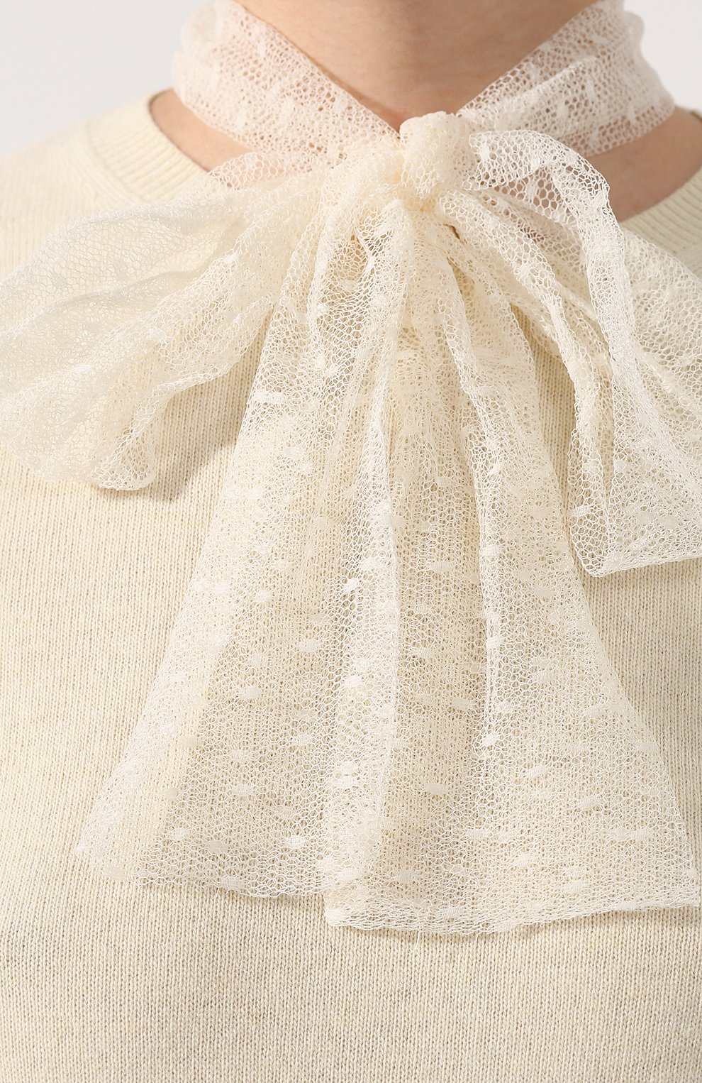 Топ из смеси шерсти и вискозы REDVALENTINO белого цвета по цене 39950 руб., арт. TR3KCC24/4UA, фото 5 Топ из смеси шерсти и вискозы REDVALENTINO, арт. TR3KCC24/4UA, фото 5