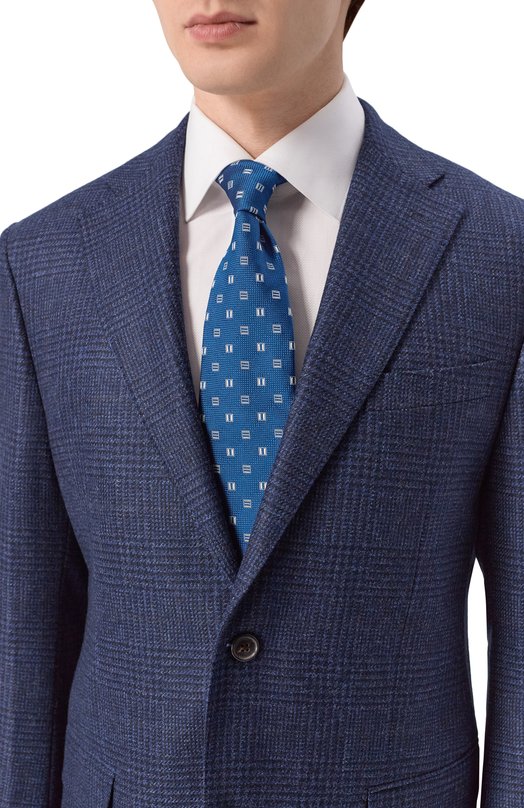 Шелковый галстук Brioni 061D00/PD479 Синий  061D00/PD479 Фото 2