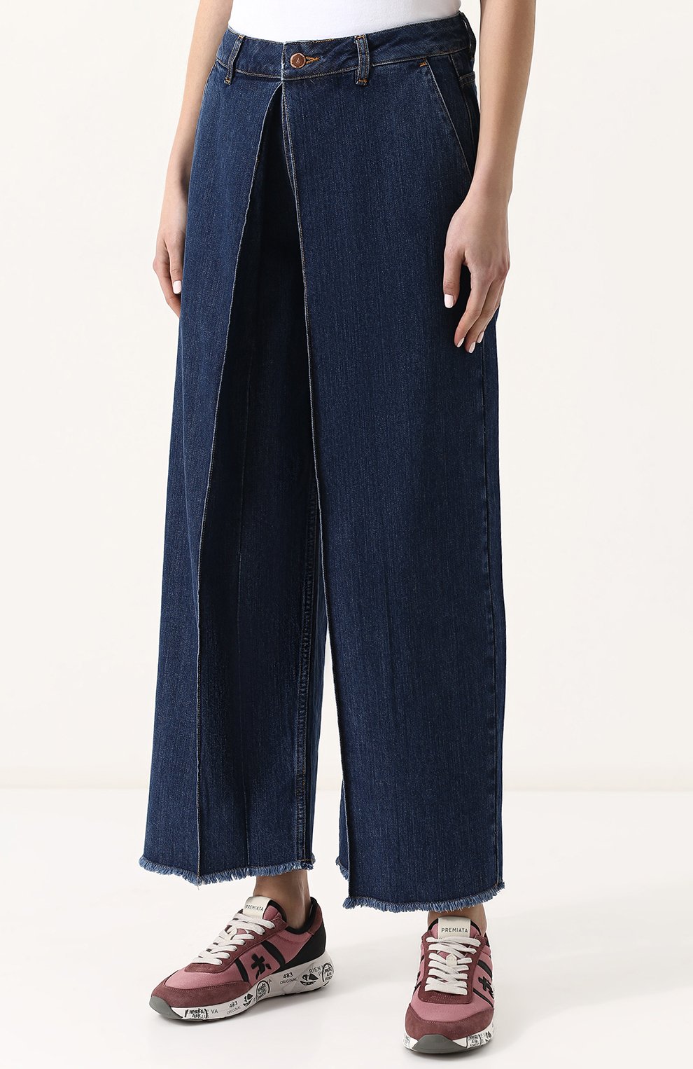 Джинсы свободного кроя со стрелками и потертостями AALTO, арт. AA-SS18-A1DE1-804, фото 3