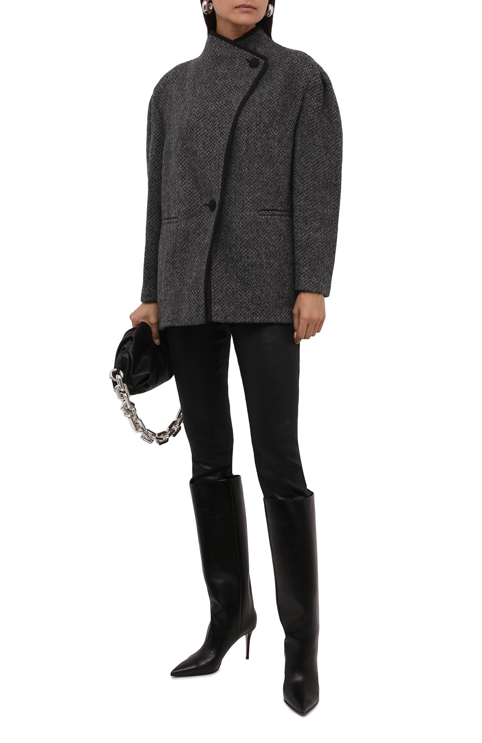 Шерстяное пальто ISABEL MARANT ETOILE серого цвета по цене 78600 руб., арт. VE1607-21A008E/JABADI, фото 2 Шерстяное пальто ISABEL MARANT ETOILE, арт. VE1607-21A008E/JABADI, фото 2